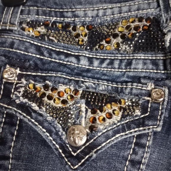 Miss Me Women's Bootcut Embellished Pockets Medium Wash Denim Jeans Size 26 - Picture 10 of 13